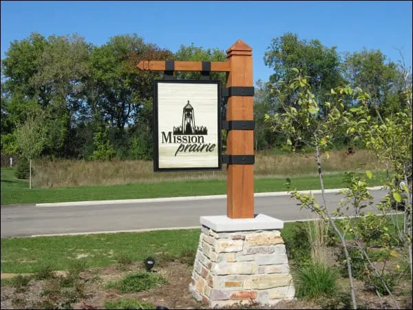 Large outdoor monument sign enhancing business branding and visibility
