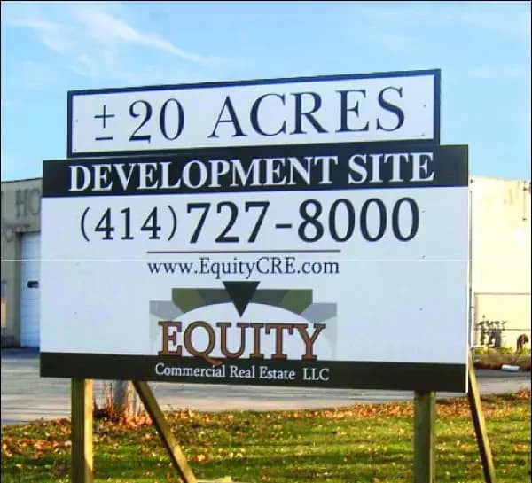 Custom development signage for new construction or real estate projects