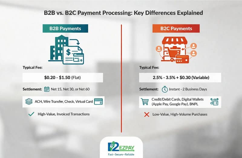 B2B vs B2C Payment Processing