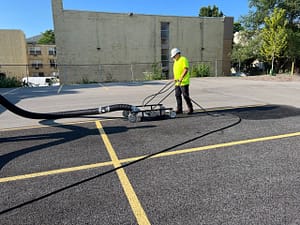 Striping parking area
