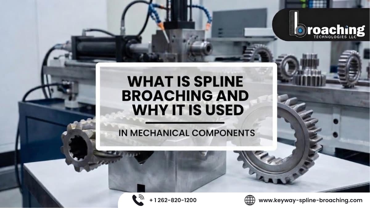 Spline broaching process for mechanical components by Keyway Spline broaching process for mechanical components by Keyway